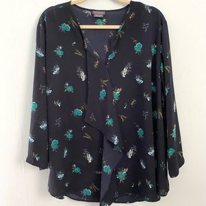 Blue Floral Blouse | Van Heusen